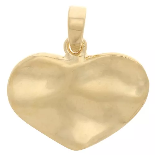 Pendentif coeur martelé 16.5x20 mm - Doré à l'or fin x1