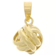 Pendentif noeud d'amour 11 mm - Argent 925 Doré à l'or fin x1