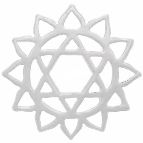 Intercalaire Chakra n°4 - Coeur - 15 mm - Placage Argent fin x1