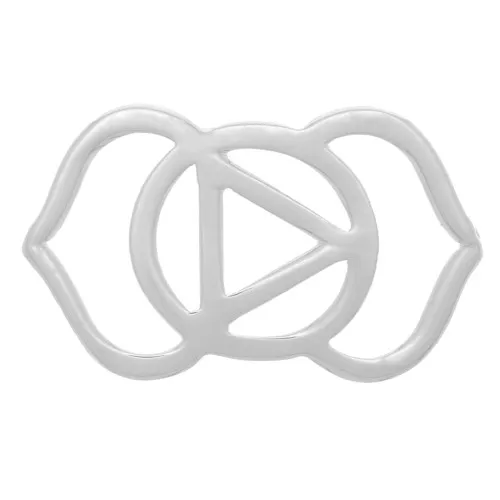 Intercalaire Chakra n°6 - 3ème oeil - 16x10 mm - Placage Argent fin x1