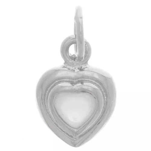 Breloque coeur 13x9 mm avec nacre - Placage Argent fin x1
