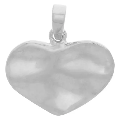 Pendentif coeur martelé 16.5x20 mm - Placage Argent fin x1