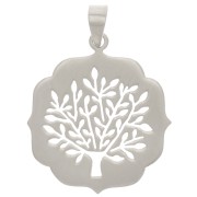 Pendentif arbre de vie ajouré 29.5x26 mm - Placage Argent fin x1|raw }}