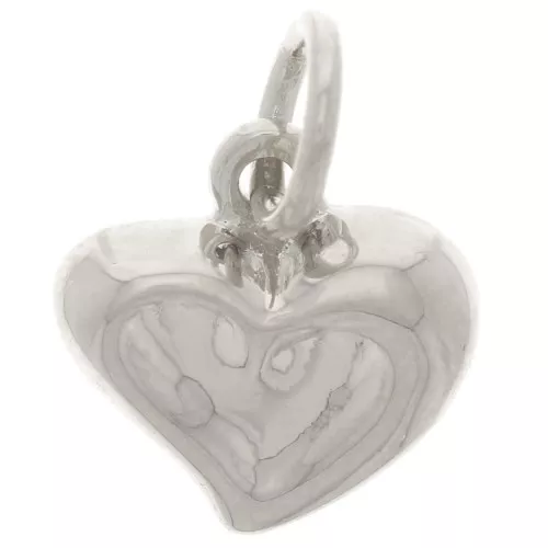 Breloque coeur bombé 12 mm - Placage Argent fin x1