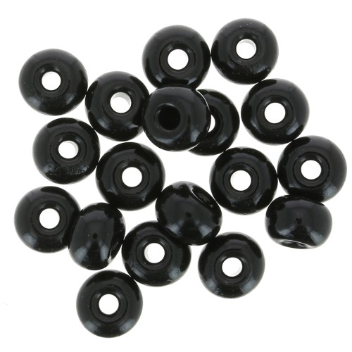 Perles rocailles Preciosa 2/0 - 6 mm - Opaque Noir x20g