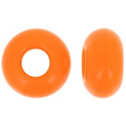 Perles gros trous - Donuts 14 mm - Opaque Orange x10|raw }}