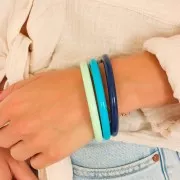 Bracelet jonc en résine opaque 67 mm - Vert sapin x1