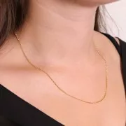 Tour de cou maille Jaseron 1.3 mm - Gold filled (or laminé) x46cm