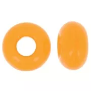 Perles gros trous - Donuts 14 mm - Opaque Orange clair x10