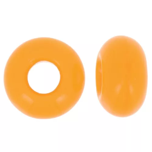 Perles gros trous - Donuts 14 mm - Opaque Orange clair x10