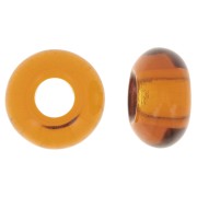 Perles gros trous - Donuts 14 mm - Ambre x10|raw }}