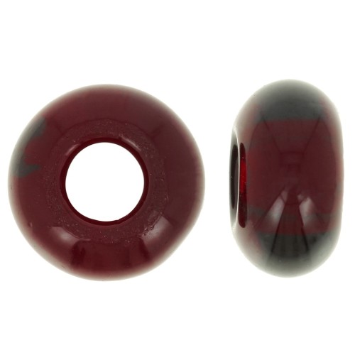 Perles gros trous - Donuts 14 mm - Garnet x10