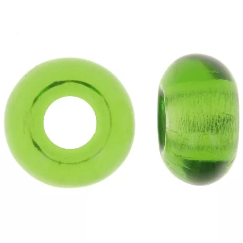 Perles gros trous - Donuts 14 mm - Vert x10