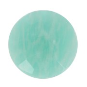 Cabochon rond facetté 10 mm en pierre gemme - Amazonite x1
