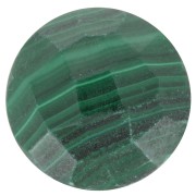 Cabochon rond facetté 10 mm en pierre gemme - Malachite x1