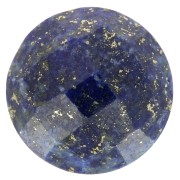 Cabochon rond facetté 12 mm en pierre gemme - Lapis lazuli x1
