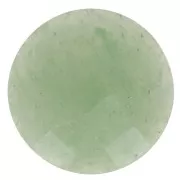 Cabochon rond facetté 12 mm en pierre gemme - Aventurine x1