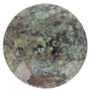 Cabochon rond facetté 12 mm en pierre gemme - Turquoise Africaine - Jaspe x1|raw }}