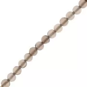 Perles rondes 3 mm pierre gemme - Quartz fumé x25