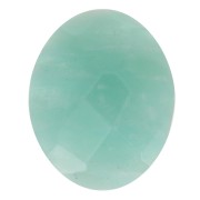 Cabochon ovale facetté 10x8 mm en pierre gemme - Amazonite x1
