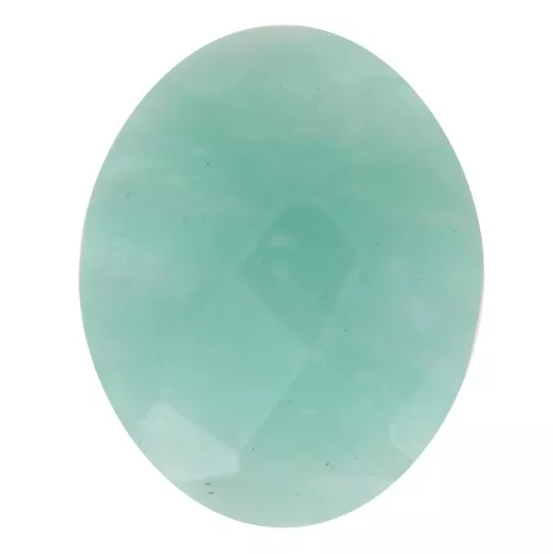 Cabochon ovale facetté 10x8 mm en pierre gemme - Amazonite x1