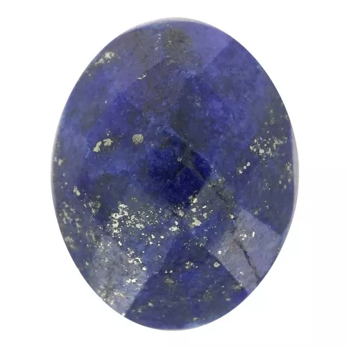 Cabochon ovale facetté 10x8 mm en pierre gemme - Lapis lazuli x1