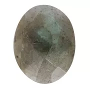 Cabochon ovale facetté 10x8 mm en pierre gemme - Labradorite x1