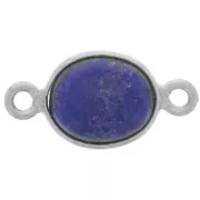 Intercalaire ovale en pierre gemme 13x8 mm - Argent 925 - Lapis lazuli x1