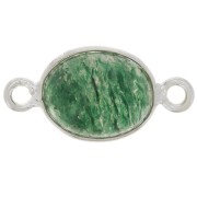 Intercalaire ovale en pierre gemme 13x8 mm - Argent 925 - Aventurine x1|raw }}