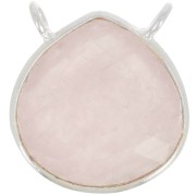 Intercalaire goutte facetté pour collier 17x16 mm - Argent 925 - Quartz rose x1|raw }}