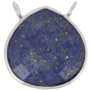 Intercalaire goutte facetté pour collier 17x16 mm - Argent 925 - Lapis lazuli x1