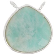 Intercalaire goutte facetté pour collier 17x16 mm - Argent 925 - Amazonite x1|raw }}