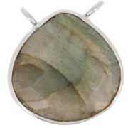 Intercalaire goutte facetté pour collier 17x16 mm - Argent 925 - Labradorite x1|raw }}