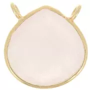 Intercalaire collier goutte facetté 17x16mm - Argent 925 Doré Or fin - Quartz rose