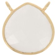 Intercalaire collier goutte facetté 17x16 mm Argent 925 Doré Or fin Pierre de lune|raw }}