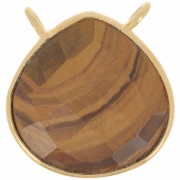 Intercalaire collier goutte facetté 17x16mm Argent 925 Doré Or fin - Oeil de tigre