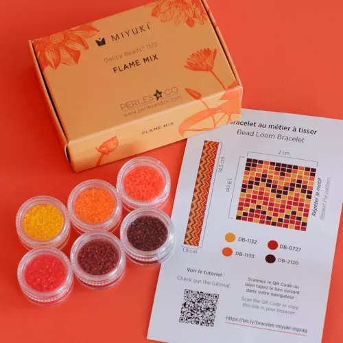 Kit perles Miyuki By Perles & Co - Assortiment Miyuki Delica 11/0 Flame Mix