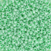 Perles rocailles Preciosa 11/0 2 mm - Vert d'eau nacré x20g