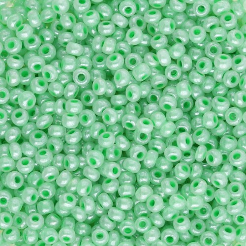 Perles rocailles Preciosa 11/0 2 mm - Vert d'eau nacré x20g