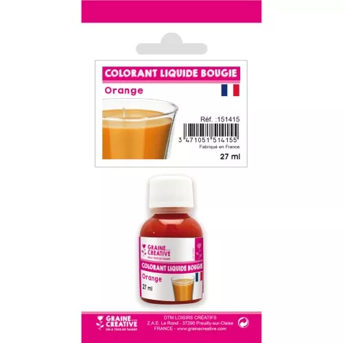 Colorant liquide pour bougie - Orange x27ml