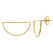 Boucles d'oreilles demi-lune évidé 30x15 mm - Plaqué Or 3 microns x2|raw }}