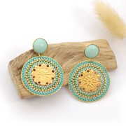 Cabochon rond en résine opaque effet mat 12 mm - Sable x1