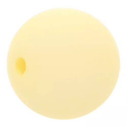Perle en résine opaque effet mat 10 mm - Jaune pastel x1