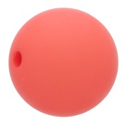 Perle en résine opaque effet mat 10 mm - Rouge corail x1