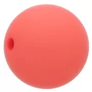 Perle en résine opaque effet mat 12 mm - Rouge corail x1