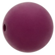 Perle en résine opaque effet mat 12 mm - Aubergine x1