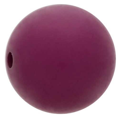 Perle en résine opaque effet mat 12 mm - Aubergine x1