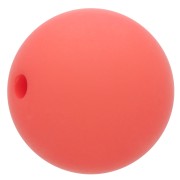 Perle en résine opaque effet mat 14 mm - Rouge corail x1
