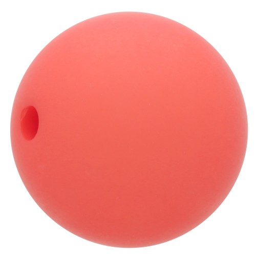 Perle en résine opaque effet mat 14 mm - Rouge corail x1
