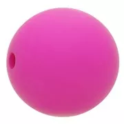 Perle en résine opaque effet mat 8 mm - Fuchsia x1